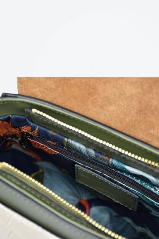 Mala em couro Haussmann Camel e verde-escuro - Verde