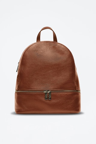 Mochila em couro Montorgueil Conhaque - Castanho