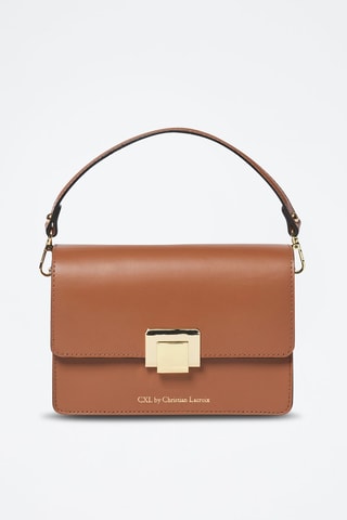 Mala a tiracolo Gambetta em couro de vitelo - Conhaque - Castanho