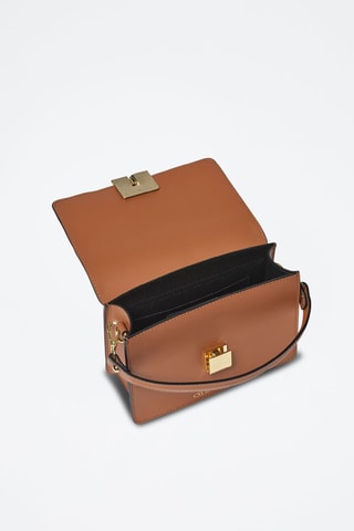 Mala a tiracolo Gambetta em couro de vitelo - Conhaque - Castanho