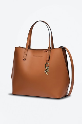 Mala shopper de couro Rivoli Conhaque - Castanho