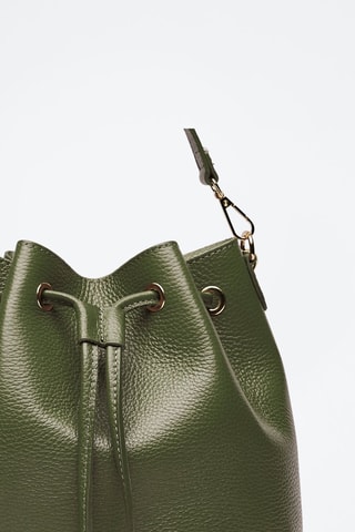 Mala funda em couro de vaca Champs Elysé - Verde - Caqui