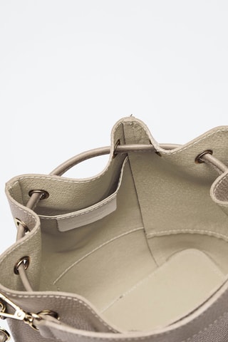 Mala bucket em couro de vaca Champs Elysé - Bege - Nude