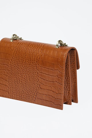 Mala a tiracolo em couro Peuplier Conhaque - Castanho