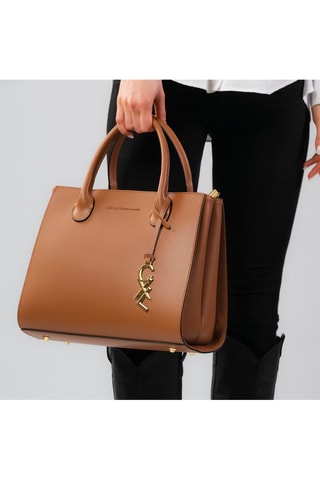 Mala em couro Montaigne Castanho - Castanho