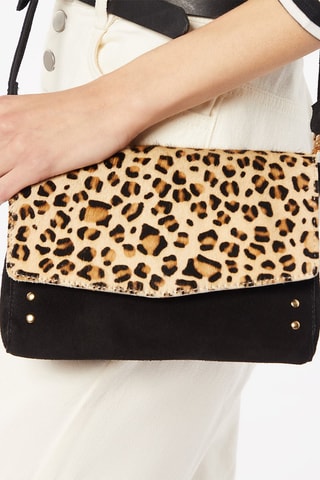 Leren Schoudertas - Zwart en Beige