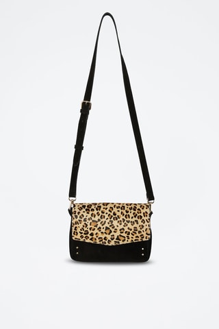 Leren Schoudertas - Zwart en Beige