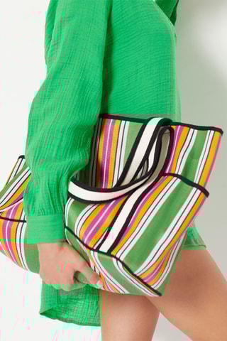 Shopper Soni - Donkergroen en Wit