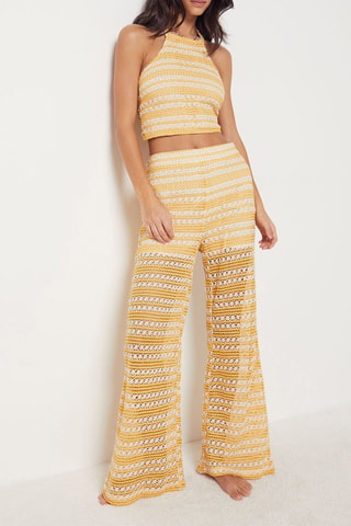 Strandbroek Hoge Taille - Mosterdgeel