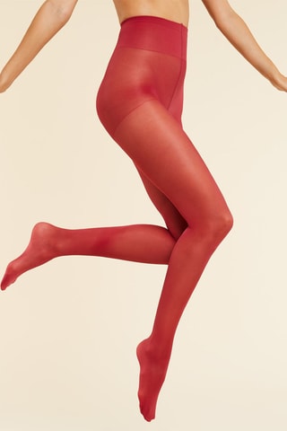 Halfdoorschijnende Panty Rood
