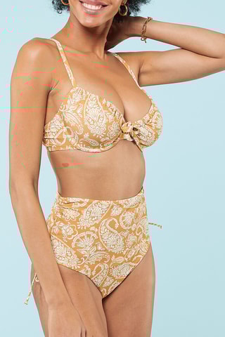 Bikinibroekje Hoge Taille Boho Bruin