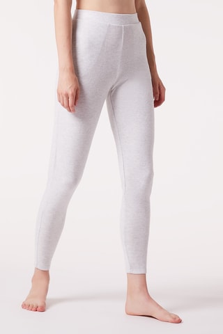 Pyjamabroek hoge taille Loungewear Grijs