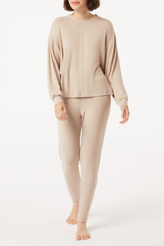Pyjamabroek hoge taille Cloa- Gemêleerd taupe