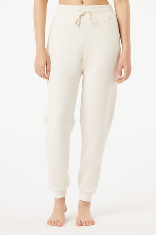 Pyjamabroek met hoge taille Cunta- Gemêleerd Beige