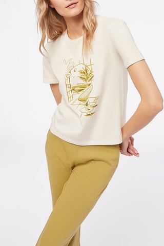 Pyjamabroek hoge taille Beka- Kaki