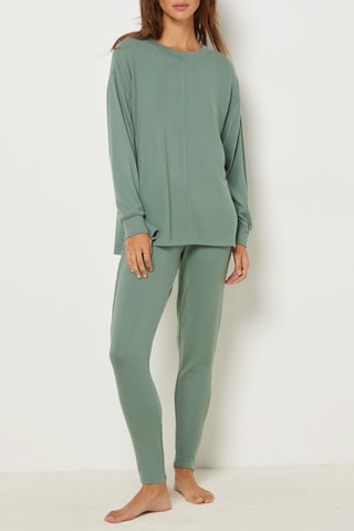 Pyjamabroek hoge taille Cloane - Kaki