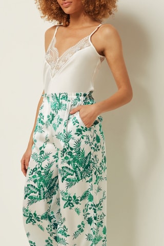 Pyjamabroek hoge taille Greena- Groen