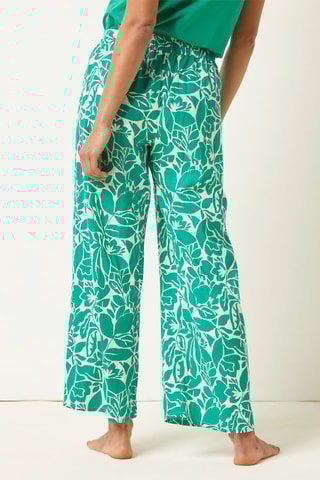 Linnen 7/8 Pyjamabroek hoge taille Atiya- Groen