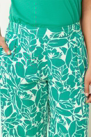 Linnen 7/8 Pyjamabroek hoge taille Atiya- Groen