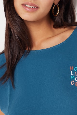 Geknoopte Pyjamatop Ohani - Petrolblauw