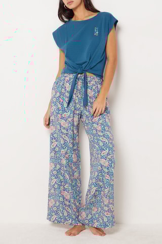 Geknoopte Pyjamatop Ohani - Petrolblauw