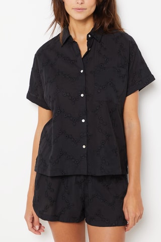 Blouse van Engelse borduursels Destiny - Zwart