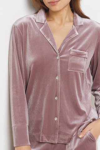 Chemise de pyjama en velours - Mauve