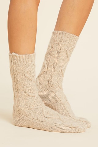 Sokken Torsade Beige