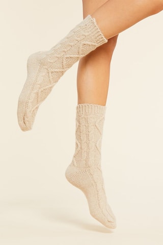 Sokken Torsade Beige