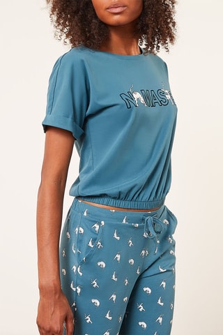 Kort T-shirt Yamaste Pauwblauw