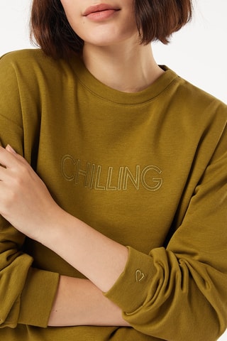 Sweater Loungewear Gemêleerd Kaki