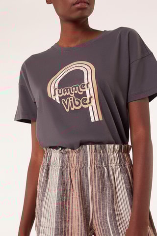 Short en lin - Marron et orange