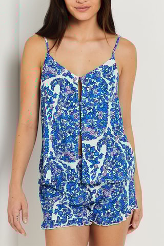 Short de pyjama - Bleu roi et blanc