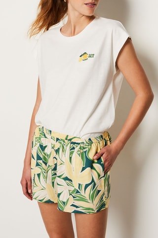 Short de pyjama - Vert et jaune