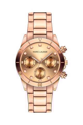 Relógio de quartzo em aço inoxidável Valencia - Dourado-rosa