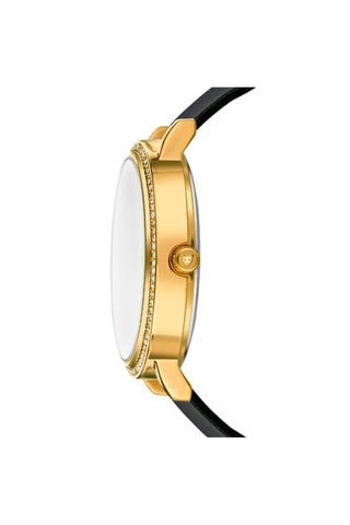 Montre à quartz en cuir Paris - Noir et doré