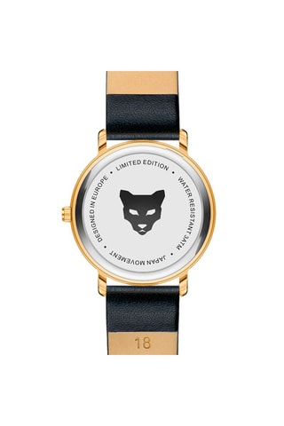 Montre à quartz en cuir Paris - Noir et doré