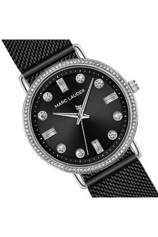 Stalen Quartz Horloge Lisbon Zwart en Zilverkleurig