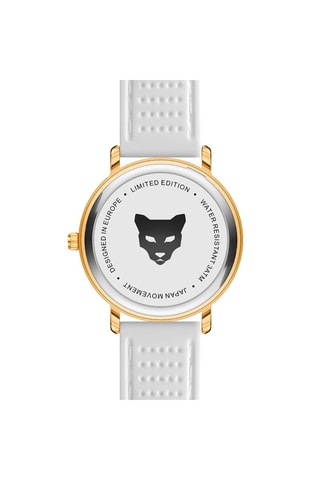 Montre à quartz en silicone Florence - Blanc et doré