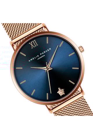 Coffret montre à quartz en acier et bracelet Midnight Sky