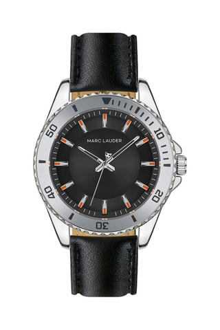 Montre à quartz en cuir Istanbul - Argenté et noir