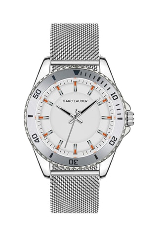 Montre à quartz en acier Oslo - Argenté et blanc