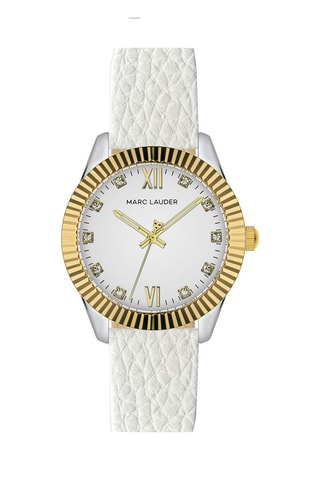 Montre à quartz en cuir et zircons Athens