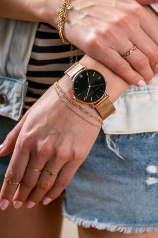 Coffret montre à quartz et 2 bracelets en acier