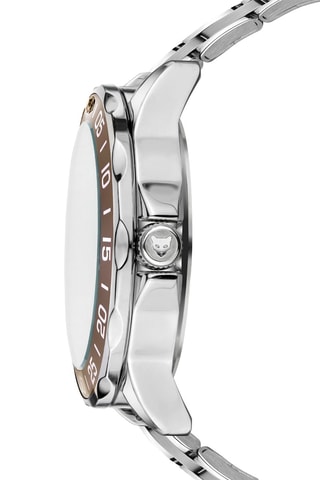 Relógio de quartzo em aço Ljublijana - Prateado e castanho