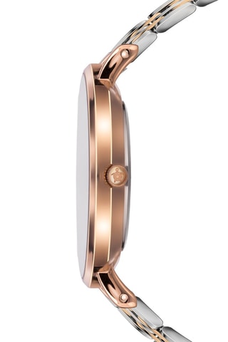Relógio de quartzo de aço Rose Turtle - Prateado e dourado-rosa