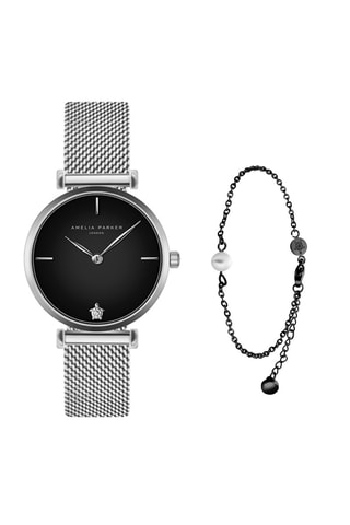 Coffret montre à quartz en acier et bracelet Night Shore