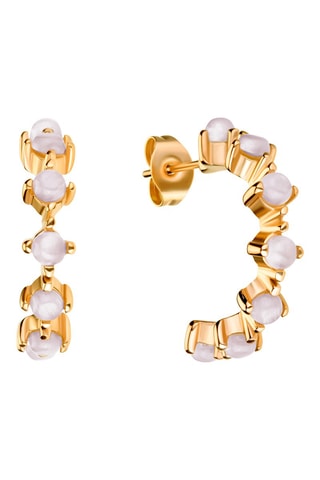 Coffret montre à quartz en acier et boucles d'oreilles en zircons Boracay 