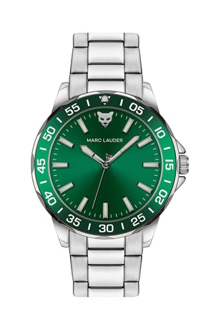 Montre à quartz en acier Vilnius - Argenté et vert
