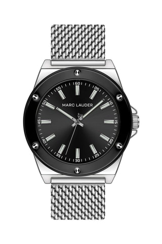 Montre à quartz en acier Cologne - Argenté et noir